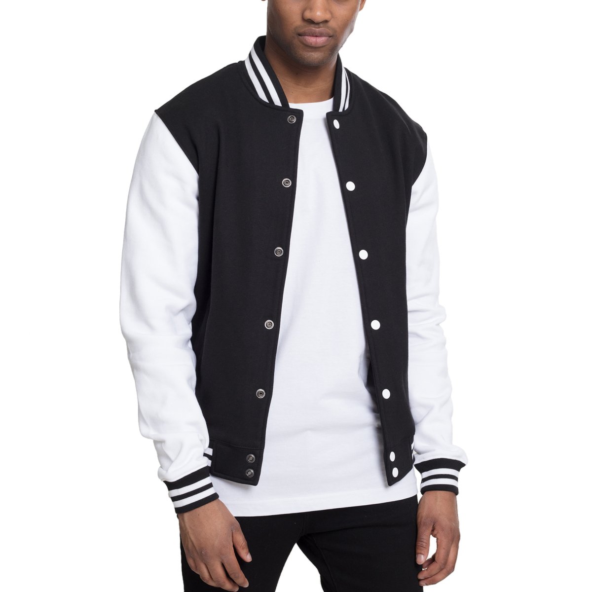 Urban Classics - 2-TONE College Jackets / | Jacket URBAN | Jackets MENS white EN STREET | | College black