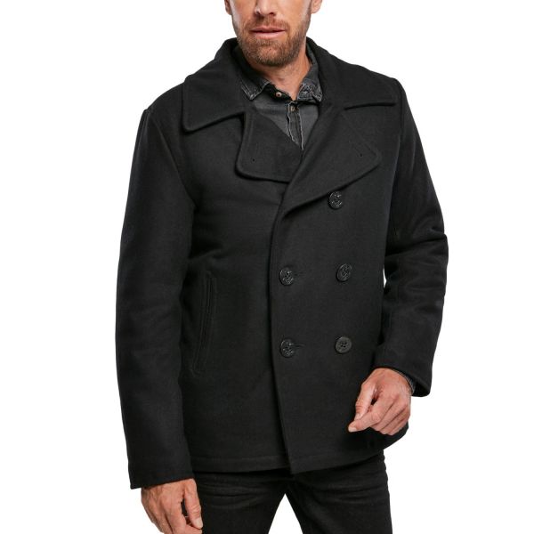 brandit pea coat black